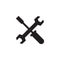Tools - black icon on white background vector illustration for website, mobile application, presentation, infographic. Wrench