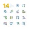 Tools - colored modern single line icons set