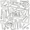 Tools DIY Home Equipment Traditional Doodle Icons Sketch Hand Made Design Vector