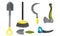 Tools and Equipment for Gardening or Farming with Shovel and Wood Chopper Vector Set