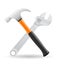 Tools hammer and wrench icons vector illustr