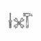 Tools icon line art vector design