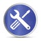 Tools icon prime blue round button vector illustration design silver frame push button