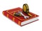 Tools and red service book. Isolated 3D illustration