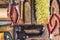 Tools for repair: roller, chisel, pliers, glass cutter on a wooden background close-up