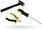 Tools screwdriver pliers hammer