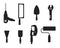 Tools silhouettes collections vector