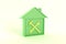 Tools Smart House Icon Illustration green, perspective view