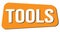 TOOLS text on orange trapeze stamp sign