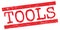 TOOLS text on red lines stamp sign