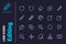 Tools to creative edit file icons set