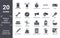 tools.and.utensils icon set. include creative elements as pepper container, postage, up arrow and cloud, blank paper and printer,