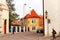 Toom-Kooli street, on the right - the facade of the Dome Cathedral, left - Estonian Chamber of Commerce, Tallinn, Estonia