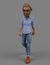 Toon Character in jeans and shirt walking