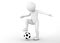 Toon man soccer player dribbling the ball. Football concept.