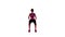 Toon shaded 3d animation of a woman in fitness gear doing air squats. video contains seamless loop for endless repetition and luma