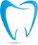 Tooth, abstract in blue, tooth and dentist logo