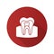 Tooth anatomical structure flat design long shadow glyph icon