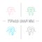 Tooth anatomical structure hand drawn icons set