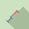 Tooth anesthesia syringe icon, flat style