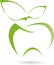 Tooth, apple and leaves, eating logo