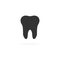 Tooth black icon. Tooth silhouette vector isolated on white