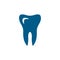 Tooth Blue Icon On White Background. Blue Flat Style Vector Illustration