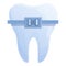 Tooth braces clinic icon, cartoon style