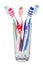 Tooth brushes glass