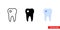 Tooth caries icon of 3 types color, black and white, outline. Isolated vector sign symbol