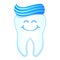 Tooth Cartoon Character With Tooth Paste Hair