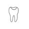 Tooth cavity hand drawn outline doodle icon.