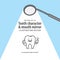 Tooth character & mouth mirror banner poster illustration vector