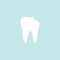 Tooth craced decay icon. Broken teeth dental vector illustration