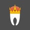 Tooth Crown. White pure Royal. Vector illustration logo for dent