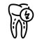 tooth cutting ache line icon vector illustration