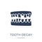 Tooth decay icon. Trendy flat vector Tooth decay icon on white b