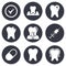 Tooth, dental care icons. Stomatology signs