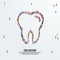 Tooth dental concept. A large group of people form to create a shape tooth. People icon series
