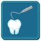 tooth with dental probe. Vector illustration decorative design