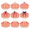 Tooth disorders set, flat vector illustration. Healthy and unhealthy teeth. Dental problems and diseases.