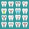 Tooth emoji. Cute emoticons