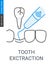 Tooth extraction icon.