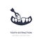 tooth extraction icon on white background. Simple element illustration from Dentist concept