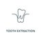 Tooth extraction vector line icon, linear concept, outline sign, symbol