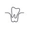 Tooth extraction vector line icon, sign, illustration on background, editable strokes