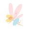 Tooth Fairy Flying with Magic Wand Vector Illustration