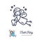 Tooth Fairy thin line art icons, Childrens dentistry logo