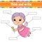 Tooth Fairy. Think and write. Body part. Learning words. Education worksheet. Activity page for study English. Isolated vector