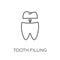 Tooth filling linear icon. Modern outline Tooth filling logo con